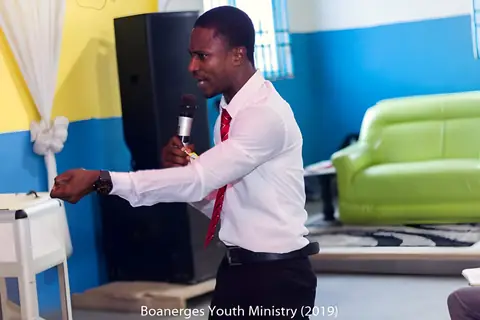 A minister preaching with passion